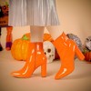 Allegra K Women's Halloween Pointed Toe Zip Chunky Heels Ankle Boots - 2 of 4