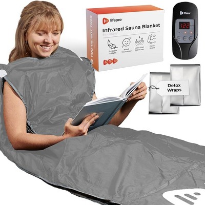 LifePro Portable Far Infrared Sauna Blanket for Home Detox - Calm Your Body and Mind,Regular gray Design for Effective Detoxification