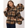 INSPIRE CHIC Women's Faux Fleece Button Down Casual Warm Plaid Jackets - 2 of 4