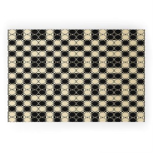 Jen Du Black and Beige Retro Welcome Mat - Deny Designs - 1 of 3