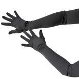 Skeleteen Womens Satin Opera Gloves Costume Accessory - Black