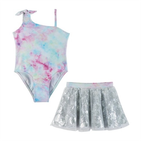 Andy Evan Toddler Swimsuit w Skirt Set Grey Size 3T