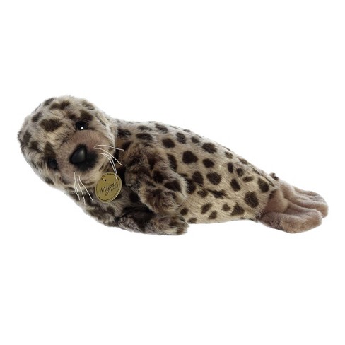 Aurora Medium Harbor Seal Miyoni Realistic Stuffed Animal Brown 11" - image 1 of 4