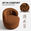 Swivel Accent Chair, 360° Small Round Barrel Chairs, Modern Cozy Faux Shearling Padded Armchair - 4 of 4