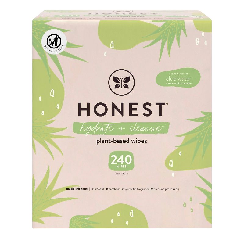 The Honest Company Hydrate + Cleanse Plant-Based Baby Wipes - Aloe and Cucumber - (Select Count), 1 of 8
