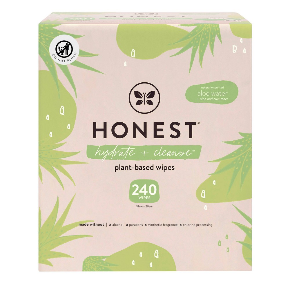 Photos - Cream / Lotion The Honest Company Hydrate + Cleanse Plant-Based Baby Wipes - Aloe and Cuc