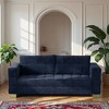 3-Seater Chenille Sofa with Tufted Seat & Custom Stainless-Steel Legs - 3 of 4