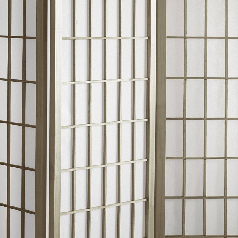 6 ft. Tall Window Pane - Special Edition - Gray, 5-Panel Room Divider, Japanese-Inspired, Hardwood Frame, Easy Maintenance, 3 of 6