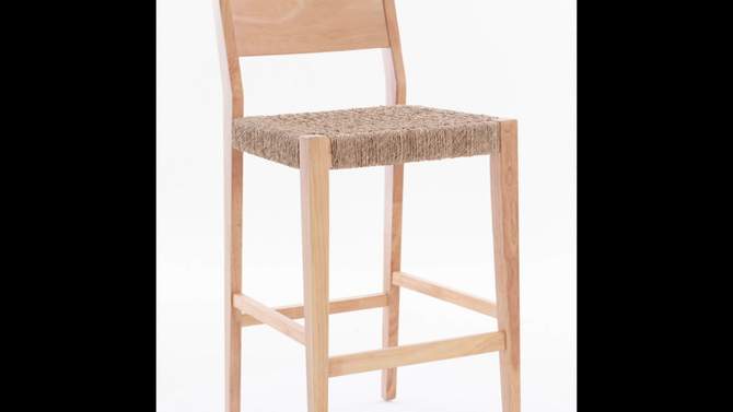 Set of 2 Clara Handwoven Seagrass Seat Barstools Natural - Powell Company, 2 of 11, play video