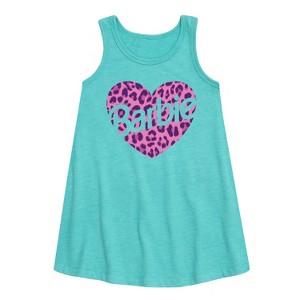 - Barbie - Leopard Heart Graphic Sleeveless Aline Dress - 1 of 2