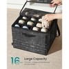 Set of 2 Shoe Storage Organizers - 16-Pair Capacity Each, Clear PVC Lid & Reinforced Handles, Foldable Fabric Bins for Closet - 2 of 4
