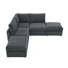 NicBex Modern L Shape Sectional Sofa Corduroy Armless Modular Couch with 2 Ottomans for Living Room and Office - 4 of 4