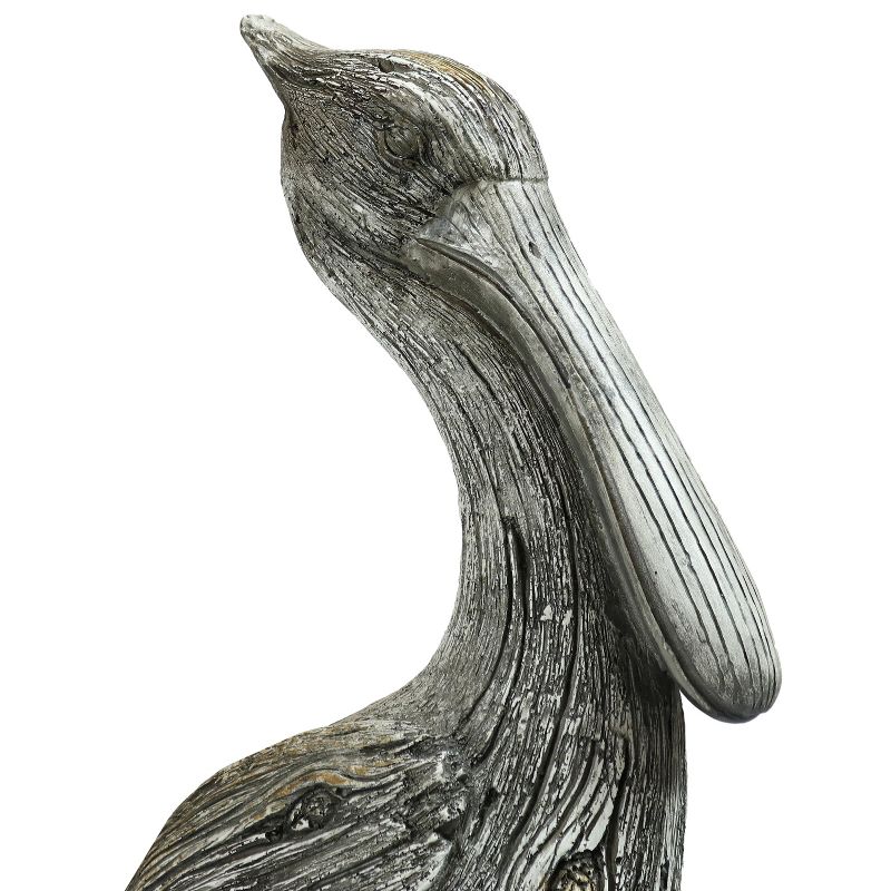 Sunnydaze Outdoor Polystone Nautical Pelican's Perch Garden Patio Lawn Landscape Statue - 22" - Gray, 5 of 12