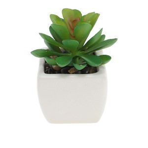 Unique Bargains Artificial Plants Ceramic Pot Plastic 2.01"x2.01"x2.95" 1 Pc - 1 of 4