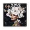 Floral Woman Canvas Wall Art Black and White Bird Tattoo Portrait Modern Aesthetic Artwork for Living Room Bedroom Art oil painting decorative picture - 4 of 4