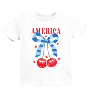 The Juniper Shop Coquette America Cherries Youth Short Sleeve Tee - 1 of 4