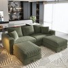 82.7'' Plush Corduroy U-Shaped Sectional Sofas with 2 Movable Ottomans, Deep Seat and Convertible Lounge Chair - 2 of 4