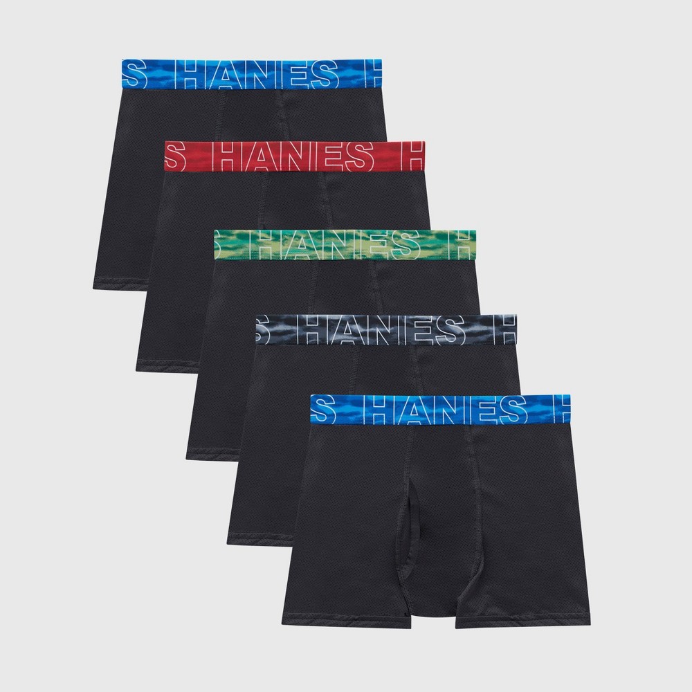 Hanes Boys' 5pk X-Temp Boxer Briefs - Black S