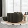 GDFStudio Eleanor Modern 41" Chenille Upholstered Bean Bag Chair with Footstool - 4 of 4