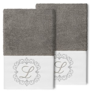 Linum Home Textiles 100% Turkish Cotton MONICA 2PC Embellished Hand Towel Set - 1 of 1