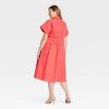 Women's Short Sleeve Pleated Midi Shirtdress - Ava & Viv™ - 2 of 3