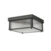 Carnaby 2-Light Flush Mount Ceiling Light - Matte Black, Ribbed Glass, Dimmable, Damp Rated - 2 of 4