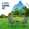 Trappers Peak 3-Piece Folding Outdoor Patio Chairs and Table, Blue - 2 of 4