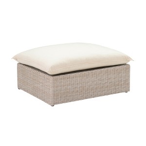 TOV Furniture Cali Wicker Outdoor Ottoman / Coffee Table in Natural - 1 of 4