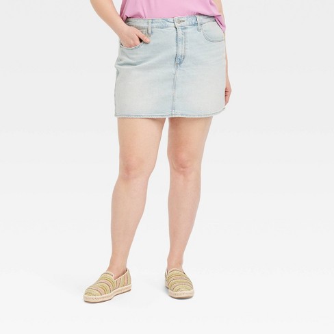 Women's Denim Mini Skirt - Universal Thread™ Light Wash 28 : Target