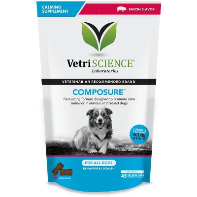Vetriscience Laboratories Composure Behavioral Health Bite-Sized Bacon Flavor Dog Chews, 120 ct