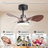 Wanze of Ocean 24 in. LED Indoor Matt Black Smart Ceiling Fan with App and Remote Control and 3 Colors Dimmable - 2 of 4