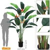 Acekool Artificial Bird of Paradise Plant , Adjustable Faux Leaves, Indoor Outdoor Faux Palm Tree - 3 of 4