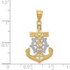 Black Bow Jewelry 14k Yellow Gold & Rhodium Mariner's Crucifix Cross Pendant, 16 x 31mm - 4 of 4