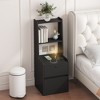 JUJABU Modern Bedroom Nightstand with Charging Station, Night Light, Bookshelf & Storage Cabinet - 4 of 4