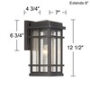 John Timberland Neri Mission Industrial Outdoor Wall Light Fixtures Set of 2 Oil Rubbed Bronze 12 1/2" Clear Seedy Glass for Exterior - 4 of 4