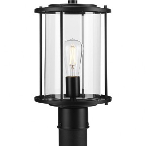 Progress Lighting Gunther 1-Light Outdoor Matte Black Post Lantern with Clear Glass Shade - 1 of 1