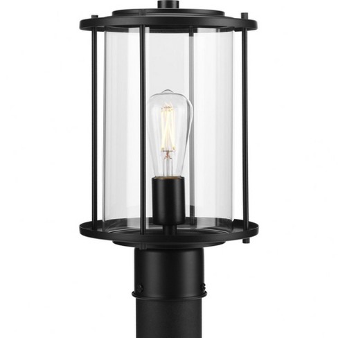 Progress Lighting Gunther 1-Light Outdoor Matte Black Post Lantern with Clear Glass Shade - image 1 of 1