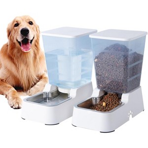 Pet Auto Feeder with Water Dispenser, Automatic Food and Water Bowl Set for Cats and Medium/Large Dogs - 1 of 4