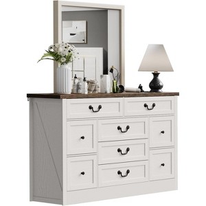 coucheta Fluted Dresser for Bedroom with 9 Drawers, Wooden Dresser TV Stand, Wood Closet Clothes Storage Organizer for Living Room, Hallway - 1 of 4