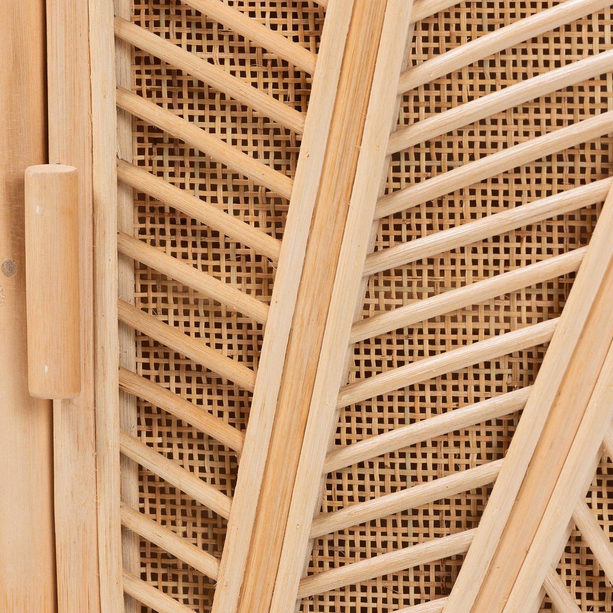 bali & pari Carabella Natural Rattan 2 Door Storage Cabinet Natural: Fixed Shelves, No Assembly Required - thumbnail 7