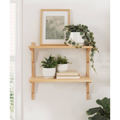 Meridien 24" Natural Poplar Floating Wall Shelf