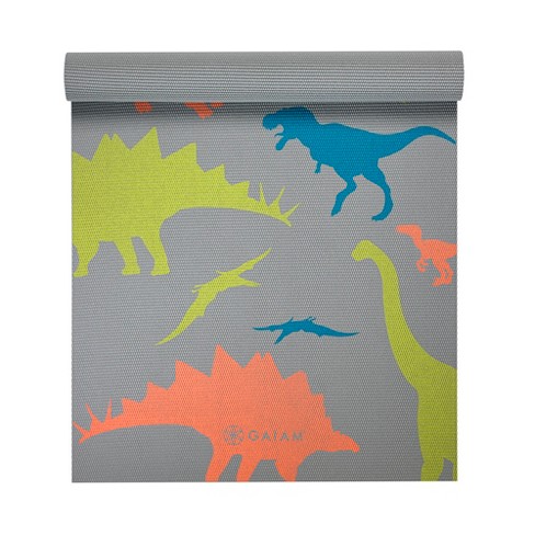 Gaiam Kids' Yoga Mat - Gray Dino Zone (4mm) : Target