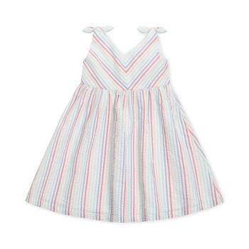 Hope & Henry Girls' Organic Cotton Bow Shoulder Swing Dress, Kids