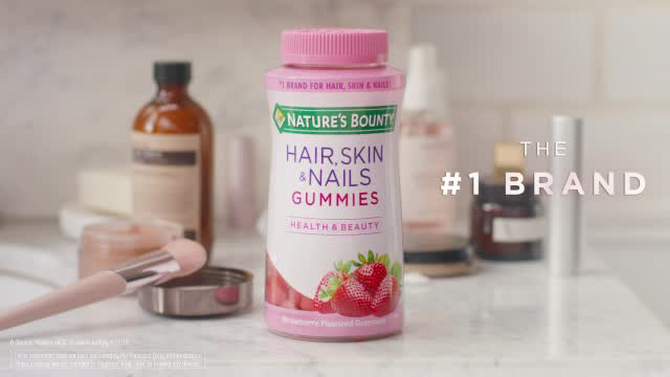 Nature&#39;s Bounty Optimal Solutions Hair, Skin &#38; Nails Gummies with Biotin - 40ct, 6 of 8, play video