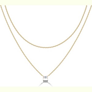 14K Gold Plated Layering Necklace Set | Minimalist Bar, Lotus, Disc & Dog Tag Pendants for Her - 1 of 4