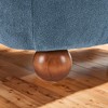 DOMETOUR Modern Upholstered Armless Low Back Accent Chair, Pine Wood Feet, for Living Room, Bedroom, Balcony, Office, Reading Nook, Blue - 3 of 4