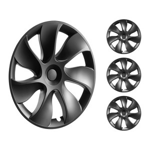 VEVOR Wheel Rim Cover Hubcaps, 19 in, 2021-2023 Model Y Fully Fit Hubcap with Snap, Guard Tape & Valve Nozzle Hole, ABS & PC Hubcap, Black - 1 of 4