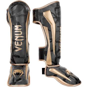 Venum Elite Protective MMA Shin Instep Guards - Dark Camo/Gold