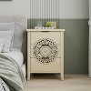 Hollow-Carved 3 Drawer Cabinet Dresser Storage Chest with Metal Handles For Living Room Bedroom - 2 of 4