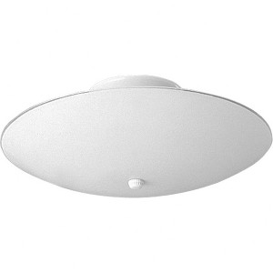 Progress Lighting, Round Collection, 2-Light Flush Mount, White Finish, White Glass Shade - 1 of 2